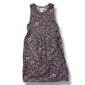Cambridge Spirit Paisley Print Floral Corduroy Midi Dress Size M